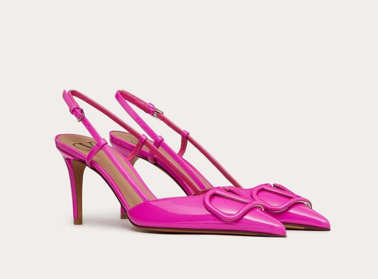 Valentino Pink Lace Up Heels