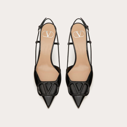 Valentino Black Lace Up Heels